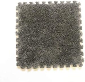Interlocking Carpet Shaggy Soft EVA Foam Mats Fluffy Area Rugs Protective Floor Tiles Exercise Play Mat for Children Kids Room Home Parlor Bedroom (12 pcs, Gray) - Image 5