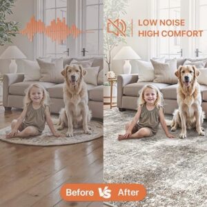 GENIMO Washable Area Rugs for Living Room Bedroom, 6x9 Modern Abstract Non Slip Rug, Low Pile Soft Contemporary Indoor Floor Carpet Cover for Dining Room Kitchen, Slate - Image 3