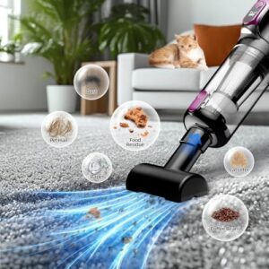 Cordless Handheld Vacuum Cleaner, 18000Pa 2 in 1 Car Vacuum Cleaner&Air Duster, 130W Brushless Motor with 7800mAh Battery, LED Light and Multi-Nozzles, Portable for Car, Home, Office, Pet - Image 3