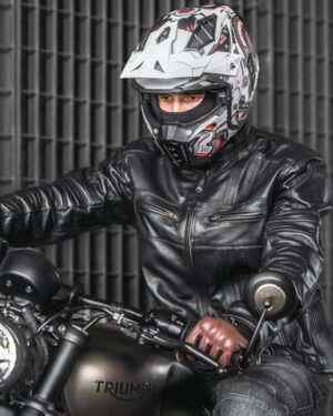 ILM Open Face Motorcycle 3/4 Half Helmet for Men and Women, Vintage Retro Helmet with Visor for Moped ATV Cruiser Scooter DOT Model Z302(Red Mecha,XX-Large) - Image 7