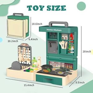 Kitchen Play Set for Kids - 49PCS Pretend Cooking Playset Accessories with Pot and Pan,Dish Rack,Play Sink,Pretend Play Food Toys with Baby&Toddler-Educational Gift for 3 4 5 6 Ages Girls&Boys - Image 7