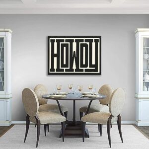QIYFFBN Framed Funky Big Howdy Canvas Wall Art Western Modern Decor Black and White Southwestern Country Ranch Sign Picture Print Minimalism Trendy Farmhouse Living Room Art(24x36in Framed) - Image 5