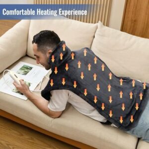 Tefici Heating Pad for Back Pain,Mothers Day Gifts,Birthday Gifts for Men Mom Dad,24'' x33'' Fast Heating, FSA HSA Eligible,Electric Heat Pad,2H Auto-Off,Neck and Shoulder Heat Pad,ETL Certified,Gray - Image 4