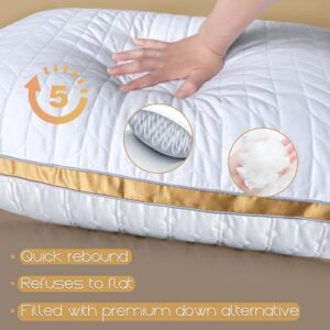 Cooling King Size Pillows Set of 2, Hotel Quality Bed Pillows for Side, Back, Stomach Sleepers, Ultra Soft Down Alternative Fill, Breathable Supportive Gusseted Pillow, Machine Washable - Image 5