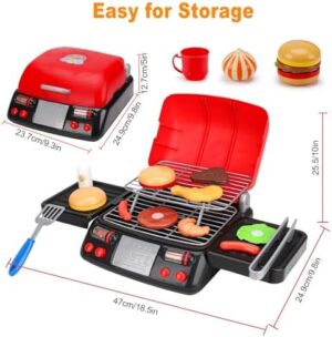Kids Play Food Grill with Pretend Smoke Sound Light Kitchen Playset BBQ Accessories Camping Cooking Set Barbecue Toddler Girl Boy Toy 2 3 4 5 6 Year Old 4-8 Birthday Kid Toy Idea - Image 6
