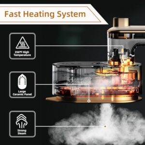 M-MAX Professional Mini Travel Iron - Quick Heating & Auto Shutoff, Compact Steam Iron with Dual Steam Modes for Clothes/Suits/Portable Steamer for Travelers/Business/Home,Beige - Image 4