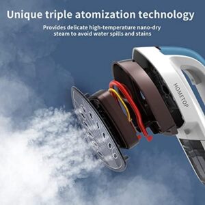 HOMETOP Professional Handheld Steamer, Garment Steamer Iron for Clothes, 1300W 40s Rapid Heat Up Fabric Wrinkle Remover, Portable Steamer Iron for Home and Travel (Blue) - Image 2
