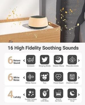Sound Machine Baby, Kids Sound Machine with Light, White Noise Sound Machine for Sleep - Image 4