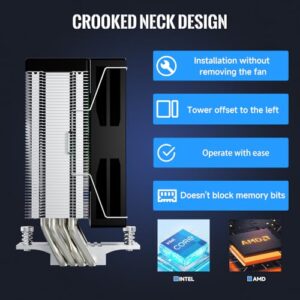 Jungle Leopard AF401 Digital ARGB CPU Cooler, 4 Heat Pipe Direct Touch Process, HDB Bearing 120mm PWM ARGB Fan Air Cooler 220W TDP, Suitable for AMD AM4/AM5 & Intel LGA 1700/1200/115X - Image 3