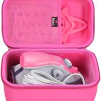 Mchoi Hard Case Suitable for Oliso M3Pro/ M2 Mini Project Steam Iron, Travel Irons Organizer Holders with Mesh Pocket Fits for Solemate, Sewing, Quilting, Crafting, Case Only, Rose Red