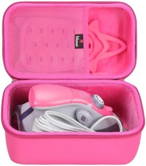 Mchoi Hard Case Suitable for Oliso M3Pro/ M2 Mini Project Steam Iron, Travel Irons Organizer Holders with Mesh Pocket Fits for Solemate, Sewing, Quilting, Crafting, Case Only, Rose Red