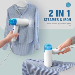 TYY Travel Steamer for Clothes with Dual Voltage 100-240V, Foldable Clothes Steamer Fabric Wrinkle Remover, Portable Handheld Garment Steamer and Steam Iron 2-in-1 for Worldwide Traveling - Image 5