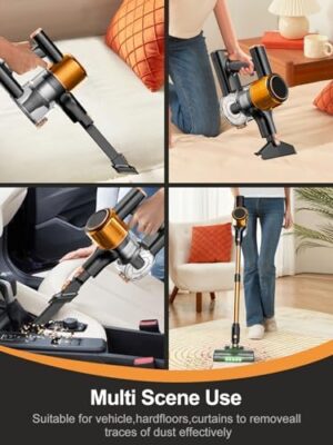 Cordless Vacuum Cleaner, 8 in 1 Vacuum Cleaner for Home with LED Display, 3 Suction Modes, 45mins Runtime Lightweight Stick Vacuum for Home Hardwood Floor, Pet Hair, Carpet - Image 8