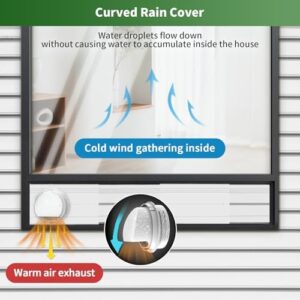 Portable Air Conditioner Window Vent Kit with 5.9" Diameter Exhaust Hose & Coupler Filter & Waterproof Rain Cover,Adjustable AC Window Seal Kit for Horizontal/Vertical Window Max length 55 inches - Image 7