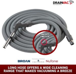 Central Vac System Carpet and Bare Floor Air Turbine Pet Care Attachment Set for Cleaning Home, Includes 30FT Crushproof Hose, Air turbine and Soft-Bristle Brush, Crevice Tool, Wand & Mesh Storage Bag - Image 2