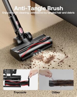 Cordless Vacuum Cleaner, 40Kpa 45Mins Vacuum Cleaners for Home, 8-in-1 Lightweight Stick Vacuum with Powerful Suction, Anti-tangle Wireless Vacuum for Carpet, Tile, Pet Hair, Hardwood Floors, Black - Image 2