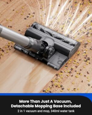 Proscenic Vacuum Cleaners,P11 Mopping Wet Dry Cordless Vacuum and Mop Combo All in one,High Suction Lightweight Stick Vacuum with LED Display,Long Runtime Ease of use Vacuum for Pet Hair(Grey) - Image 4