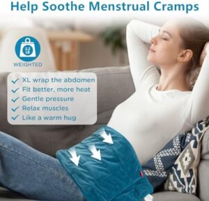 Comfytemp Weighted Heating Pad for Back & Cramps, Mothers Day Gifts, Birthday Gifts for Mom Dad Women Men, 2.2lb Electric Neck Shoulder Heat Pad for Pain Relief, FSA HSA Eligible, 2H Auto-Off, 12x24 - Image 2