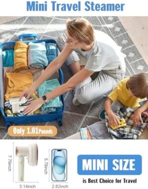 Travel Steamer for Clothes Mini Ironing Machine, 1000W Clothing Portable Iron Steamer Small Size, Effortless Wrinkle Clothes Steam Removal for Home and Travel Use, 110V - Image 3