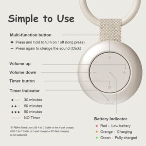 Portable White Noise Sound Machine | 16 Soothing Sounds | Timer | Memory Function | Noise Canceling for Sleep Aid & Office Privacy | Travel | Registry Gift | Sleep Soother for Baby Kids Adults - Image 7