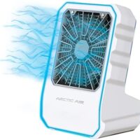 Arctic Air Outdoor Evaporative Cooler, Portable & Ultra-Quiet Air Cooler with 4 Fan Speeds, USB Rechargeable, 6-Hour Battery Life, Great for the Beach, Pool, Deck, Garden & More,White