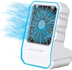 Arctic Air Outdoor Evaporative Cooler, Portable & Ultra-Quiet Air Cooler with 4 Fan Speeds, USB Rechargeable, 6-Hour Battery Life, Great for the Beach, Pool, Deck, Garden & More,White