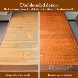 Foldable Double Sided Bamboo mat for Bed, Breathable Carbonized Bamboo Summer Sleeping Mat, Double-Sided Cooling Bed Sheet Air Conditioning Mat | Bedroom Essential for Summer Sleeping - Image 2