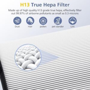 360° Combi Glass H13 Hepa + Activated Carbon Filter Compatible with Dyson TP07 TP10 TP06 HP06 TP04 HP04 PH02 PH01 PH03 PH04 HP09 TP09 HP07 HP10 Air Purifier, 2-in-1 Replacement Filters, 2 Pack - Image 4