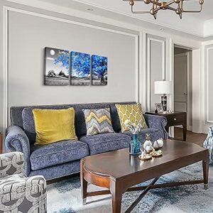 Wall Art For Living Room black and white Blue tree moon Canvas Wall Decor for Home artwork Painting 12" x 16" 3 Pieces Canvas Print For bedroom Decor Modern Salon kitchen office Hang a picture - Image 6