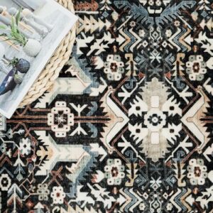 3x20 Runner Rug for Hallway - Hallway Runner Rug Distressed Mats Non-Slip Soft Room Floor Carpet for Dining Room (Black,3x20) - Image 4