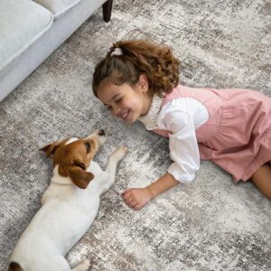 GENIMO Washable Area Rugs for Living Room Bedroom, 6x9 Modern Abstract Non Slip Rug, Low Pile Soft Contemporary Indoor Floor Carpet Cover for Dining Room Kitchen, Slate - Image 9