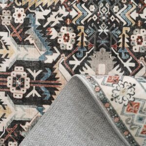 3x20 Runner Rug for Hallway - Hallway Runner Rug Distressed Mats Non-Slip Soft Room Floor Carpet for Dining Room (Black,3x20) - Image 5
