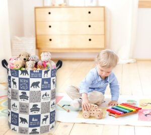 Kids Laundry Hamper, Animal Laundry Basket Collapsible Nordic Style Storage Baskets for Home Decor,Office,Toy Organizer,(Bear) - Image 6