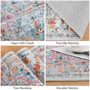 Pauwer Boho Hallway Runner Rug 2x5 Washable Entryway Area Rugs Non Slip Farmhouse Vintage Floor Mat Carpet Runner for Hallways Laundry Room Kitchen Bathroom Bedroom - Image 2