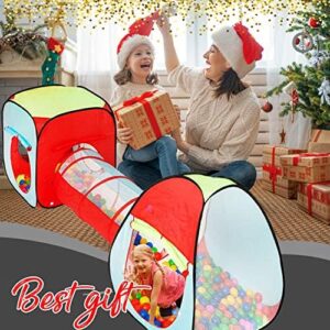 Kiddey Tunnel and Ball Pit Play Tent | 3pc Pop Up Toddler Gym Tunnels with Tents for Kids, Toddlers, Infants Boys & Girls | Indoor & Outdoor Gift Game | Baby Crawling Pits for Playground - Image 2