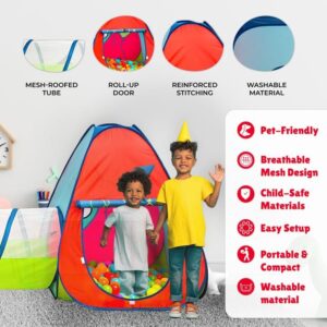 Kiddey Tunnel and Ball Pit Play Tent | 3pc Pop Up Toddler Gym Tunnels with Tents for Kids, Toddlers, Infants Boys & Girls | Indoor & Outdoor Gift Game | Baby Crawling Pits for Playground - Image 4