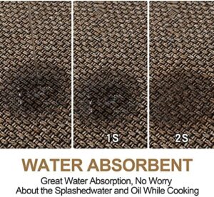 Kitchen Mat 1 PCS, Cushioned Non Slip Rugs for Kitchen Floor, Absorbent Runner Comfort Standing Mats Washable for Kitchen, Office, Home (Brown, 17.3"x60") - Image 5
