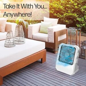 Arctic Air Outdoor Evaporative Cooler, Portable & Ultra-Quiet Air Cooler with 4 Fan Speeds, USB Rechargeable, 6-Hour Battery Life, Great for the Beach, Pool, Deck, Garden & More,White - Image 8