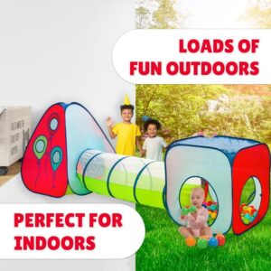 Kiddey Tunnel and Ball Pit Play Tent | 3pc Pop Up Toddler Gym Tunnels with Tents for Kids, Toddlers, Infants Boys & Girls | Indoor & Outdoor Gift Game | Baby Crawling Pits for Playground - Image 5