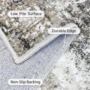 GENIMO Washable Area Rugs for Living Room Bedroom, 6x9 Modern Abstract Non Slip Rug, Low Pile Soft Contemporary Indoor Floor Carpet Cover for Dining Room Kitchen, Slate - Image 5